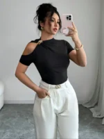 New Trendy, Elegant and Versatile Women's Off-Shoulder T-Shirt - Imagen 12
