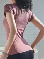 Camiseta deportiva de mujer para verano, transpirable, sexy, con espalda descubierta. - Imagen 2