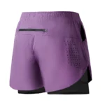 Pantalones cortos de running para hombre,shorts negros de doble capa para hombre. - Imagen 11