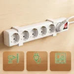 Soporte de Pared y Multicontacto (Pack de 2 pzs) | Organizador de Cables Adhesivo o Perforable para Oficina y Hogar. - Imagen 2