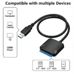 Cable Adaptador de SATA a USB 3.0 con Fuente de Poder de 12V - Imagen 2