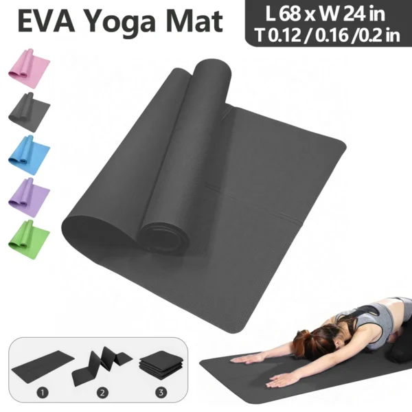 Tapete para yoga plegable, ecológica, ejercicio y fitness.