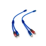 RCA Audio Cable "Y" Splitter Adapter Computer 1 Female To 2 Males Cord  Cables For Home Audio