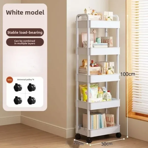 Carro Organizador Multiusos con Estantes Abiertos | Repisa para Libros, Snacks y Decoración del Hogar (Cocina, Recámara y Sala)