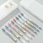 Set de Bolígrafos de Gel (3 a 6 pzas) | Tinta Negra, Roja y Azul 0.5 mm | Estilo Muji para Oficina y Escuela. - Imagen 2