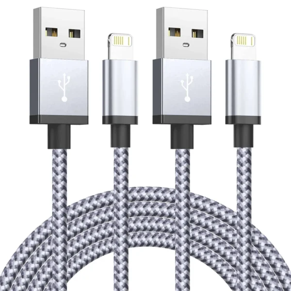 Cable de Carga Rápida y Datos para iPhone (14, 13, 12, 11, X, 8, 7, 6) y iPad.