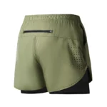 Pantalones cortos de running para hombre,shorts negros de doble capa para hombre. - Imagen 12