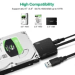 Cable Adaptador de SATA a USB 3.0 con Fuente de Poder de 12V - Imagen 3