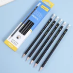 12 Lápices HB de Madera con Goma Integrada (Pre-Afilados) para Estudiantes y Adultos - Imagen 3