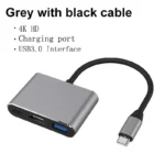 Hub USB-C 3 en 1 - Adaptador Tipo-C a HDTV, Carga Rápida PD y Transferencia de Datos. - Imagen 9