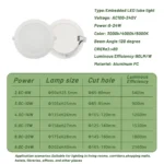 Pack de Focos LED Empotrables Redondos 1-10 pzas. - Imagen 2