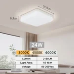 Lámpara de Techo LED Redonda y Cuadrada. - Imagen 12