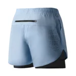 Pantalones cortos de running para hombre,shorts negros de doble capa para hombre. - Imagen 7