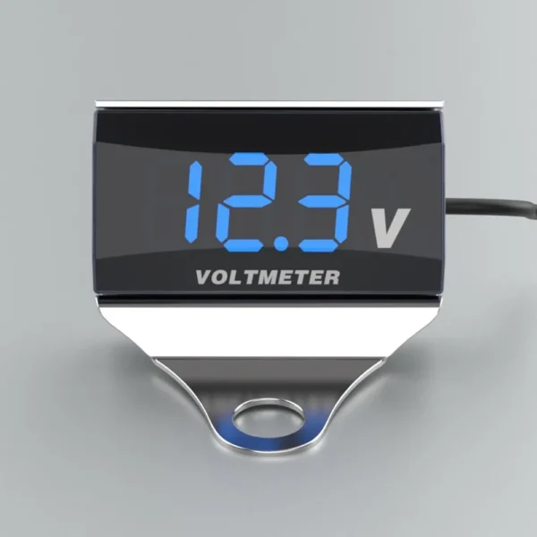 Voltímetro Digital LED Para Moto 10-150V DC Impermeable con Soporte.