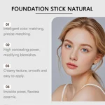 Color Changing Foundation Stick with Makeup Brushes 2 in 1 Lasting Waterproof Matte Finish Lightweight High Coverage Makeup Base - Imagen 4