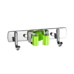 Soporte de Pared para Escobas y Trapeadores | Colgador Organizador de Acero Inoxidable para Cocina y Baño. - Imagen 8