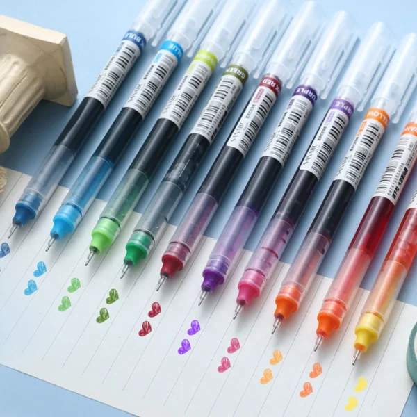 Paquete de 10 Plumas de Gel de Colores (0.5 mm) | Tinta de Secado Rápido y Gran Capacidadc