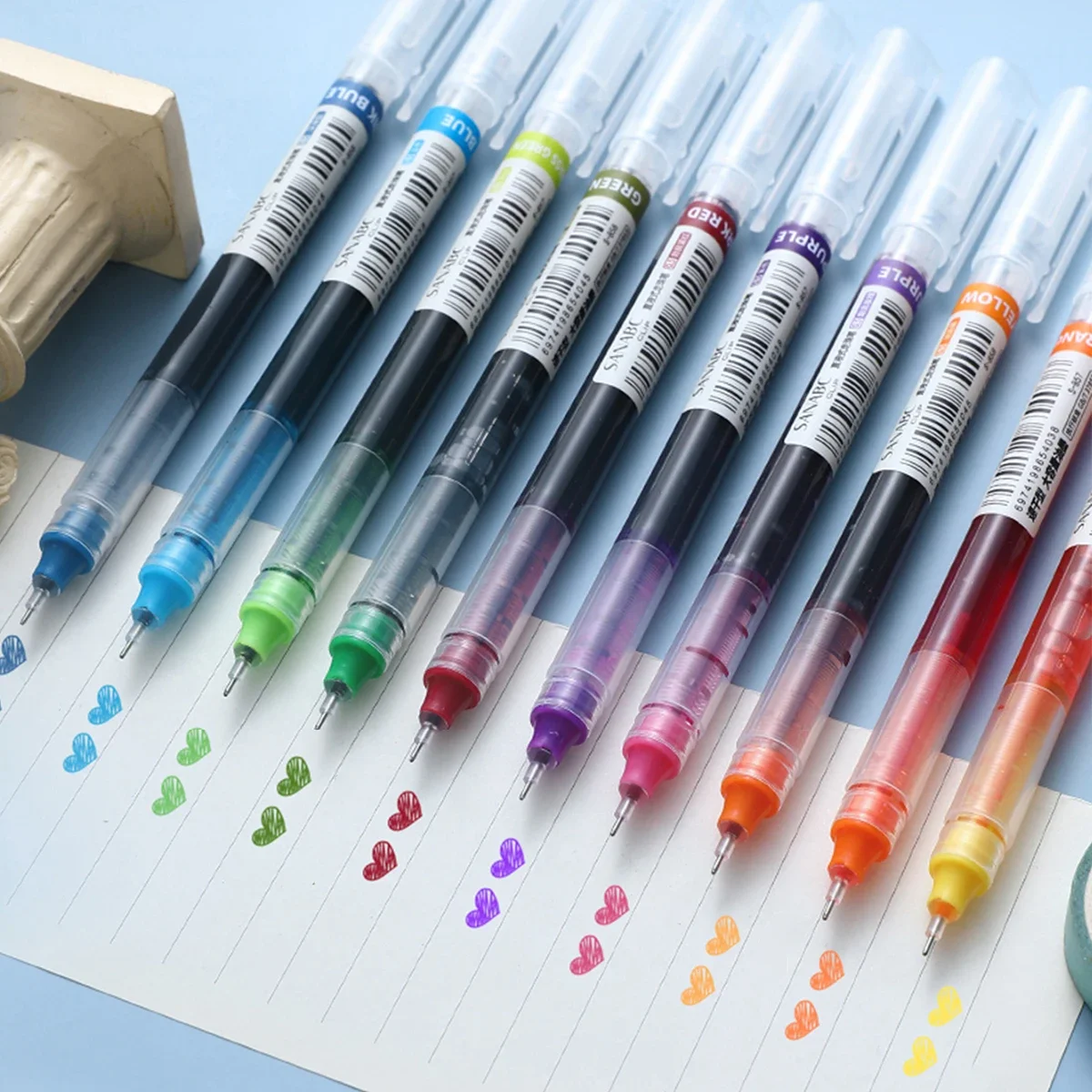 S9a04e4aeb40f4fae8e4e882e1cffaca6T.webp Paquete de 10 Plumas de Gel de Colores (0.5 mm) | Tinta de Secado Rápido y Gran Capacidadc - Imagen 1