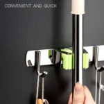 Soporte de Pared para Escobas y Trapeadores | Colgador Organizador de Acero Inoxidable para Cocina y Baño. - Imagen 3