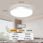 Lámpara de Techo LED Redonda y Cuadrada. - Imagen 17