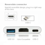 Hub USB-C 3 en 1 - Adaptador Tipo-C a HDTV, Carga Rápida PD y Transferencia de Datos. - Imagen 4