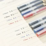 Set de Bolígrafos de Gel (3 a 6 pzas) | Tinta Negra, Roja y Azul 0.5 mm | Estilo Muji para Oficina y Escuela. - Imagen 5