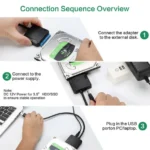 Cable Adaptador de SATA a USB 3.0 con Fuente de Poder de 12V - Imagen 4