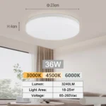 Lámpara de Techo LED Redonda y Cuadrada. - Imagen 9