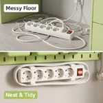 Soporte de Pared y Multicontacto (Pack de 2 pzs) | Organizador de Cables Adhesivo o Perforable para Oficina y Hogar. - Imagen 6
