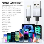 Cable de Carga Rápida y Datos para iPhone (14, 13, 12, 11, X, 8, 7, 6) y iPad. - Imagen 6