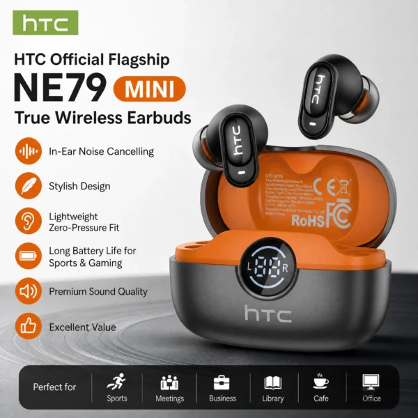 Audífonos Inalámbricos HTC NE79 TWS | Bluetooth 6.0.
